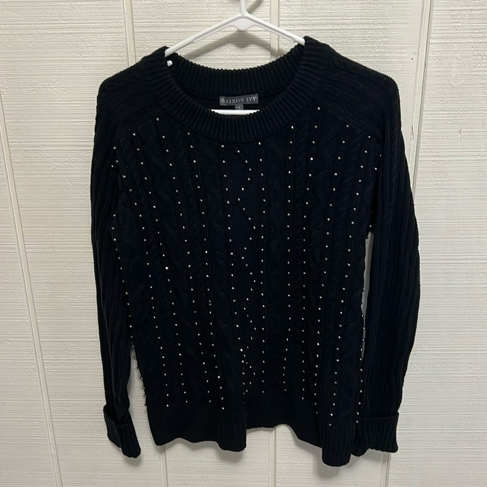 Beaded crew-neck sweater